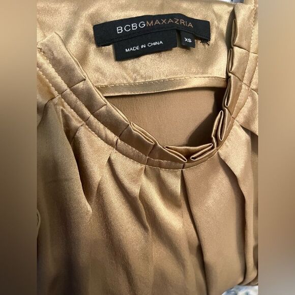 BCBGMaxAzria SILK Gold Sleeveless Midi - Picture 9 of 11